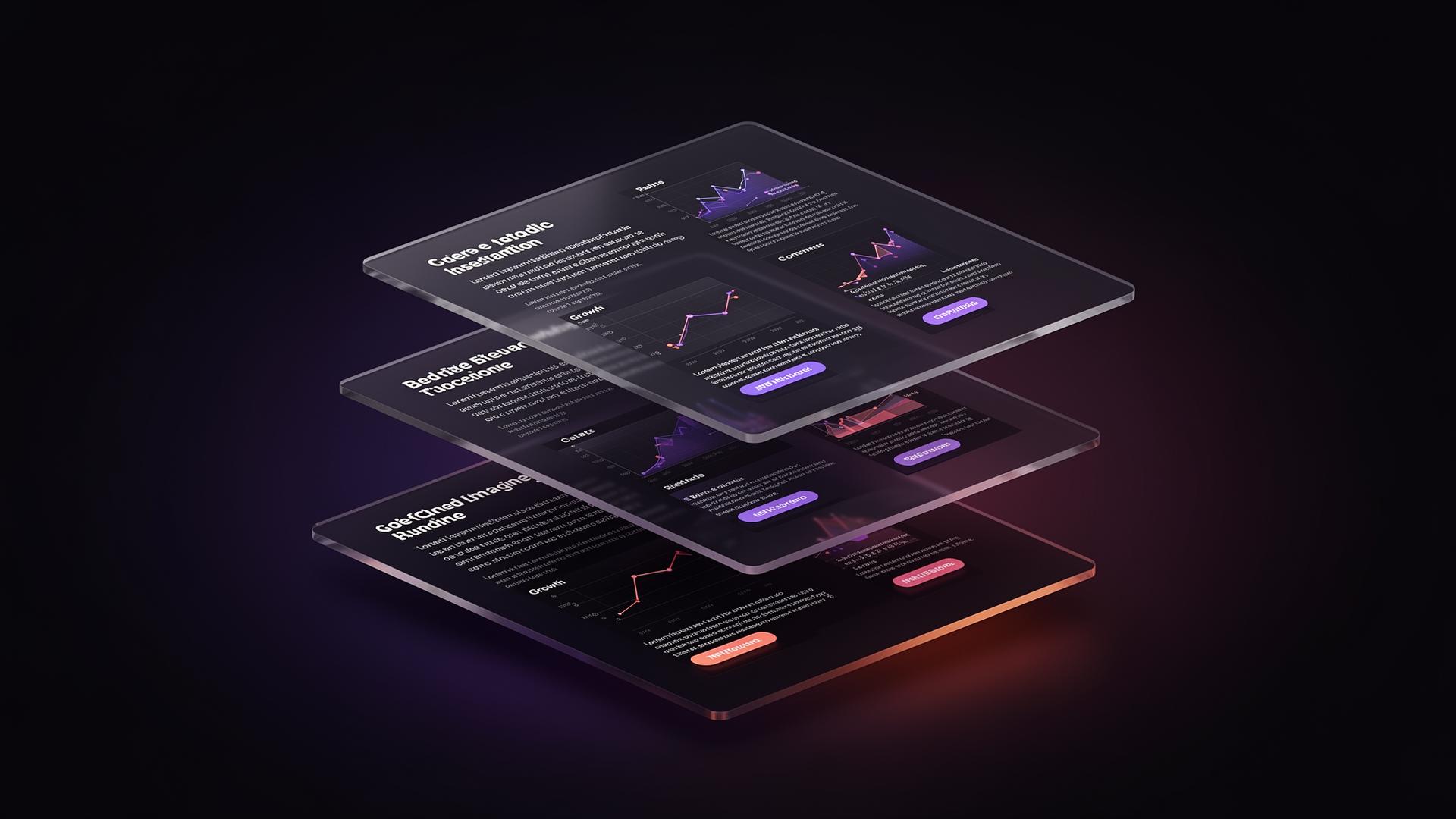 Floating editorial article cards
