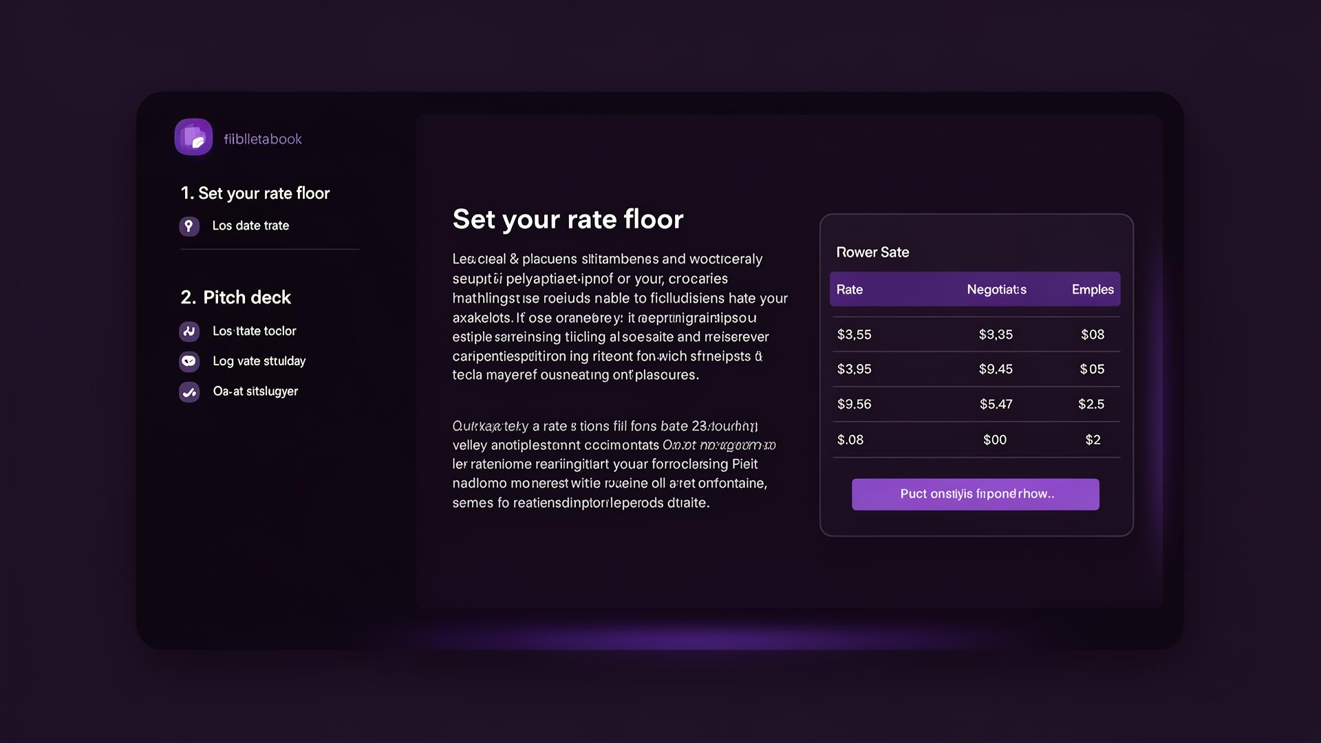 Guide reader interface with table of contents