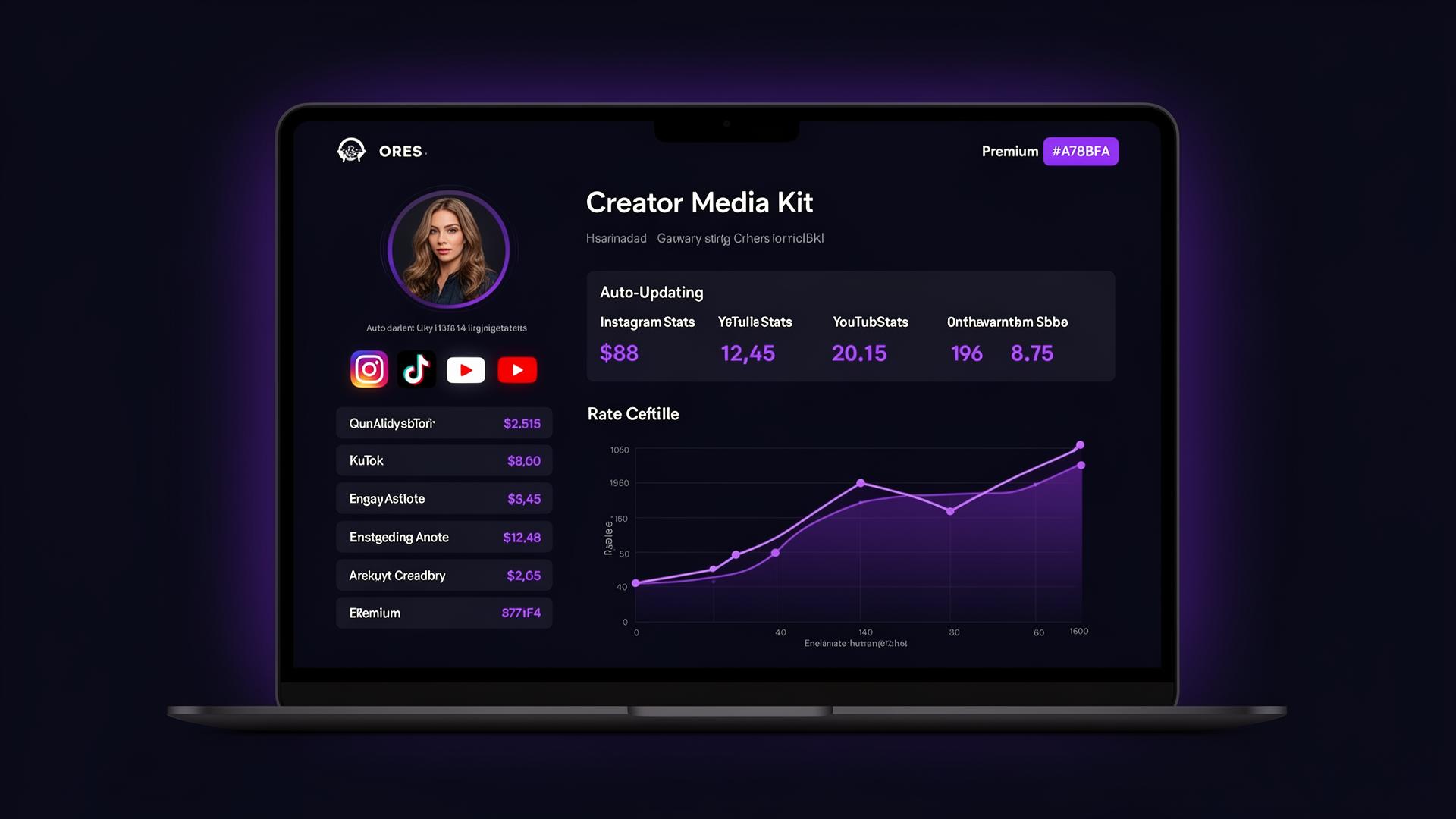 Influki media kit dashboard preview